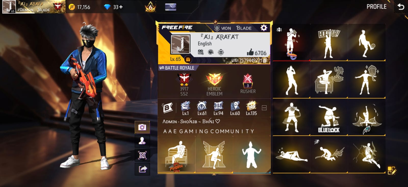 FF ACCOUNT | Lv.64 | 125 Weapon Skins | 11 Artifact + 21 Mythic | Heroic Emblem Lv.8 | 5.3K Likes | EVO Collection | BD Server 🔥
